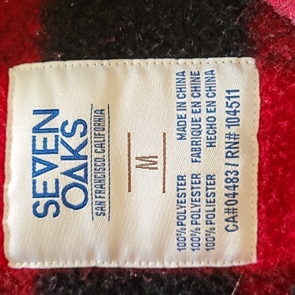 SEVEN Oaks | Soft Red & Black Plaid Collared Pullover | Medium - Picture 3 of 3